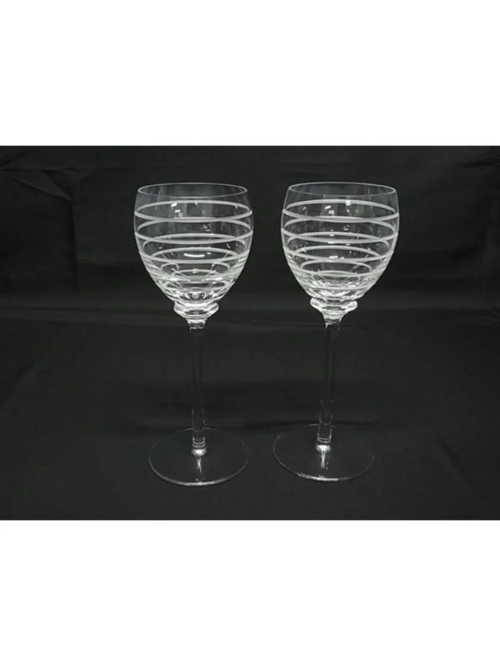 Hermes Fanfare Crystal Glass Wine Tableware 2 Customer Set Clear BR
